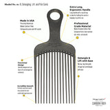 Chicago Comb - Model No. 11 - Carbon Fiber Detangling, Lift & Pick Comb