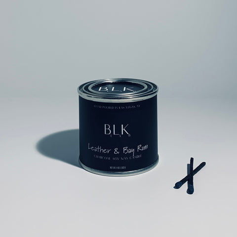 Leather & Bay Rum Soy Wax Candle 4 oz.