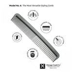 Chicago Comb - Model No. 06 - Carbon Fiber 7 Inch Comb