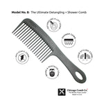 Chicago Comb - Model No. 8 - Carbon Fiber Detangling Comb